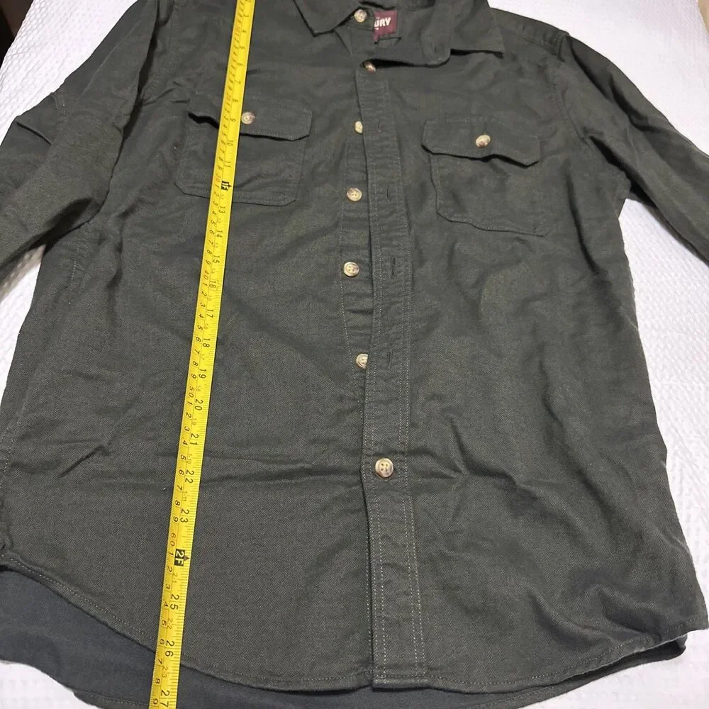 Alesbury Canvas Button Up Slim Lined Shirt Men's Medium Green Size Small